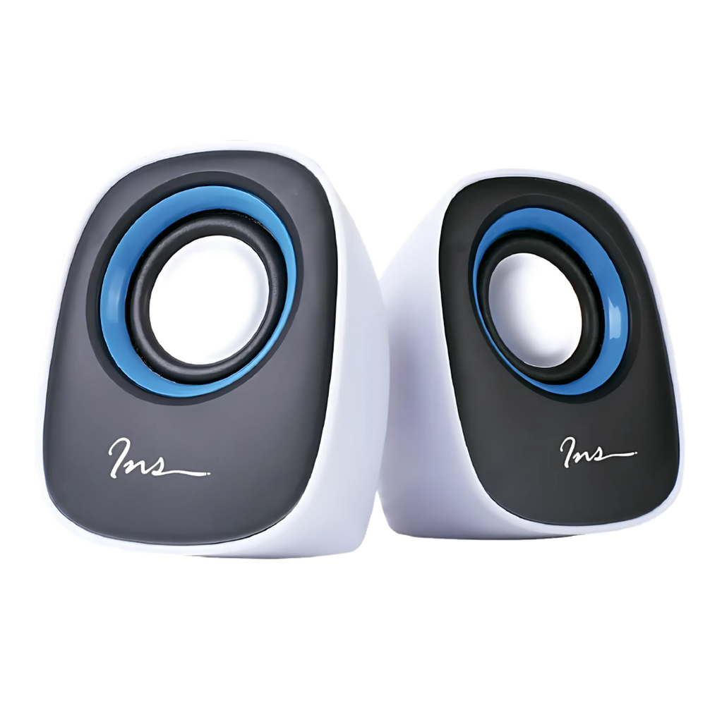 Parlante multimedia INS ES-204 USB 3W 5V Negro con Blanco
