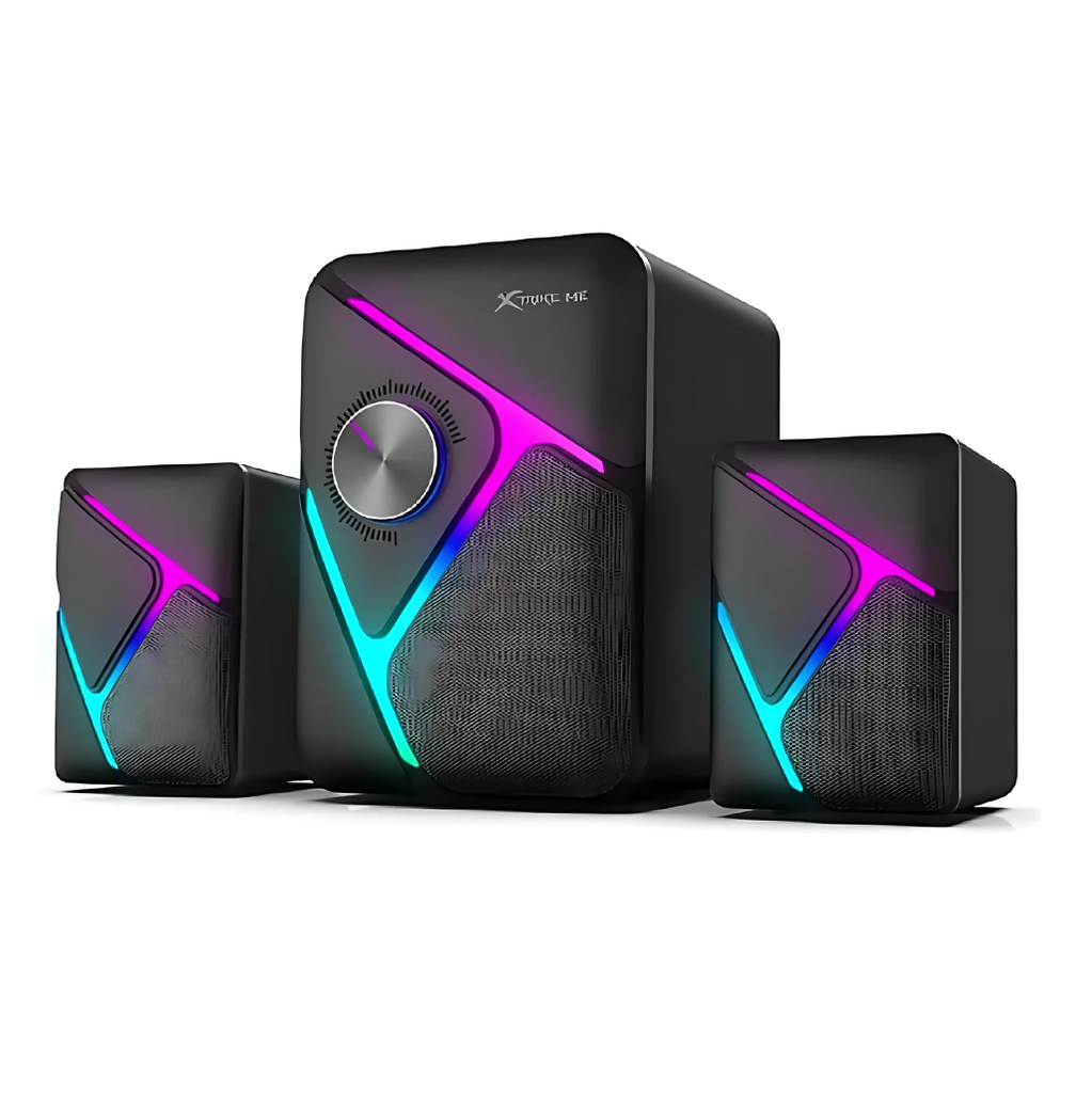 Parlantes Pc Xtrike Me SK-610 Subwoofer 5W + 3W*2 5V/1A Efectos RGB Cable USB + Jack 3.5mm