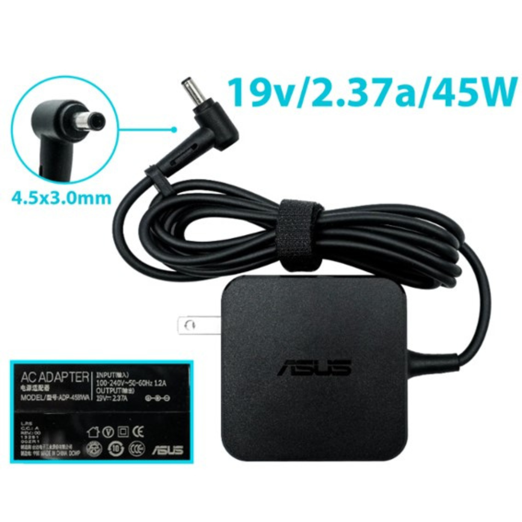 CARGADOR ASUS 19v/3.42A/65W/4.5x3.0mm PLUG AGUJA MINI TIPO PARED ORIGINAL
