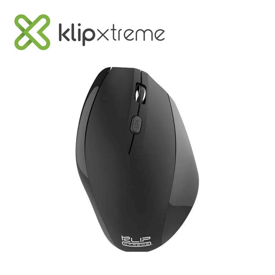 Mouse Klip Xtreme Ergonómico Inalámbrico Vertical Negro