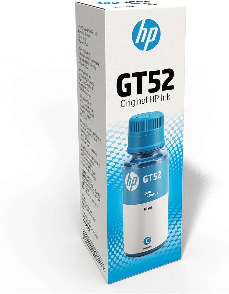 TINTA HP GT52 CYAN 5810/5820 8000 PAG M0H54AL