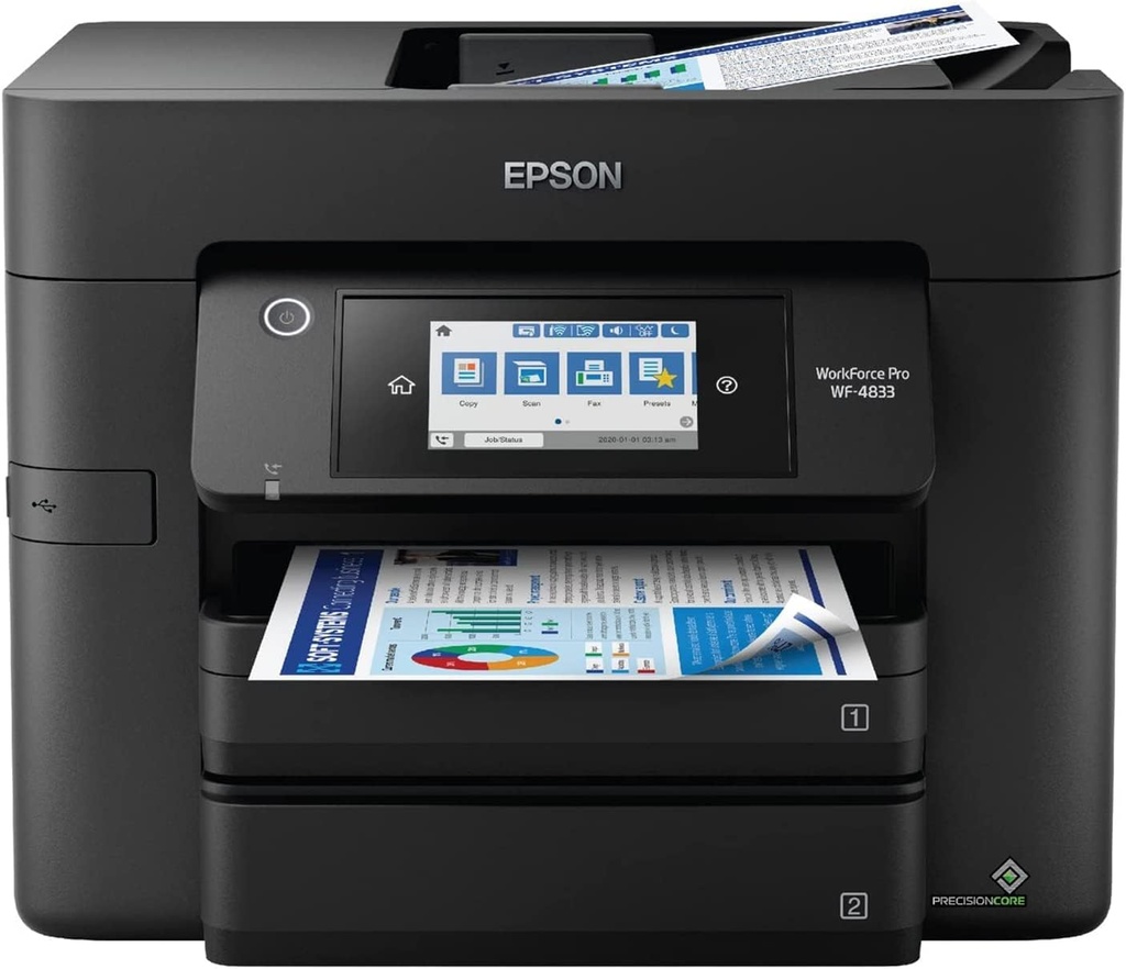 Impresora Multifunción Epson WF-4833, Wifi, Duplex, SELLADA