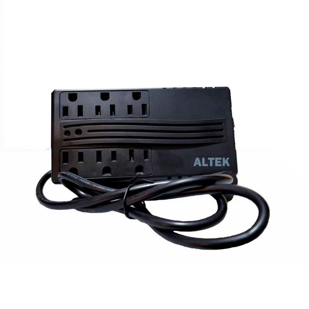 Regulador de Voltaje Altek 2000SK-2000VA, 1000W, 6 tomas Negro, 120V