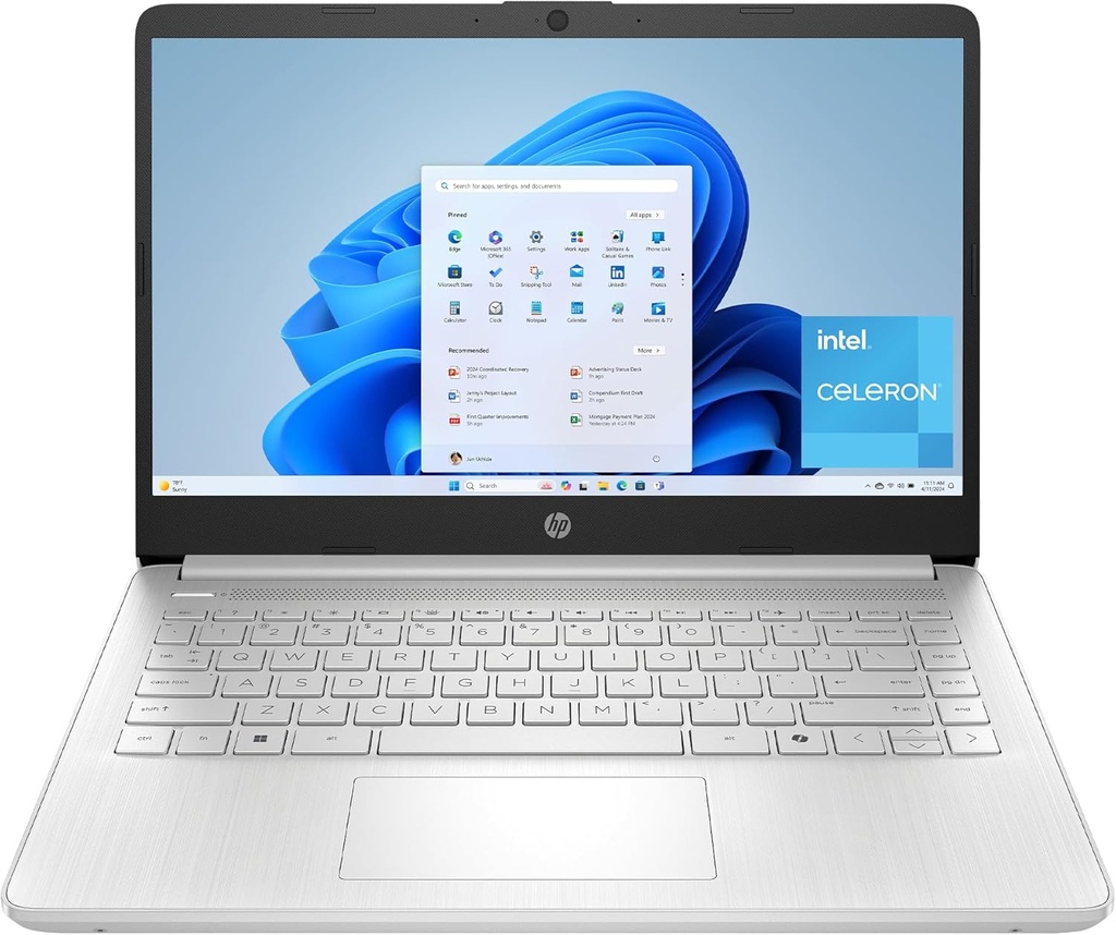 PORTATIL HP 14-DQ3500LA CELERON N4500 8GB RAM 256GB ALM WINDOWS 11 + OFFICE,  14 PULG HD SILVER