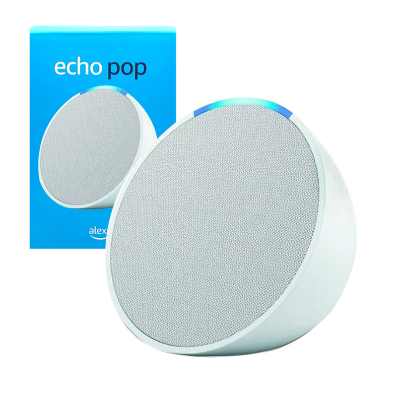 PARLANTE AMAZON ECHO POP B09ZXLRRHY COMPACTO BLANCO ALEXA WIFI 5 BT EERO