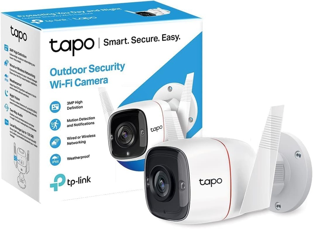 CAMARA IP TP-LINK TAPO C310 EXTERIOR 3 MP VISION NOCTURNA DETECCION DE MOVIMIENTO, AUDIO DOBLE VIA