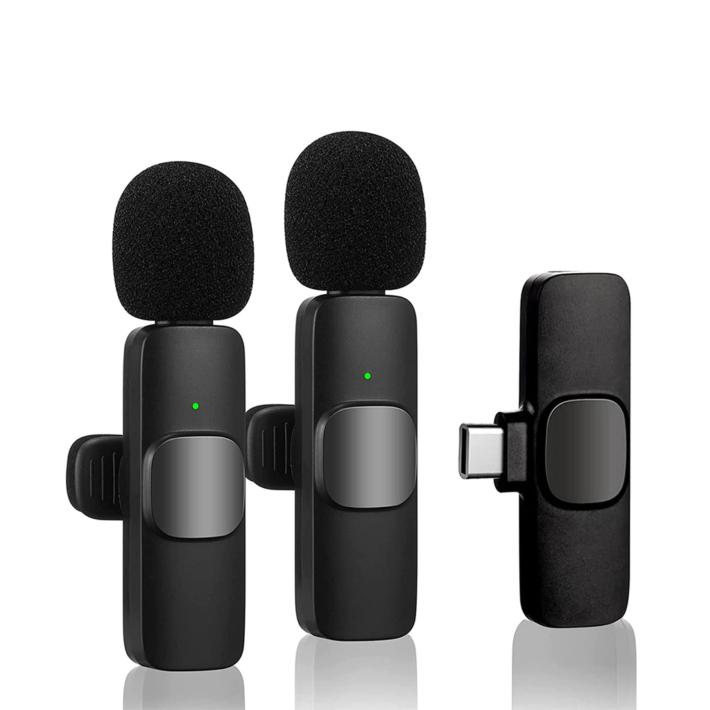 MICROFONO DOBLE INALAMBRICO DE SOLAPA CON ENTRADA TIPO C