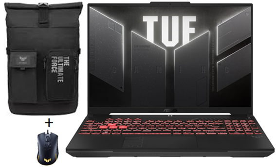 LATOP ASUS TUF GAMING RYZEN R7 7445HS 16GB 512SSD, 15FHD, NVIDIA GEFORCE RTX3050 4GB, BLACK, GRATIS MOCHILA+MOUSE