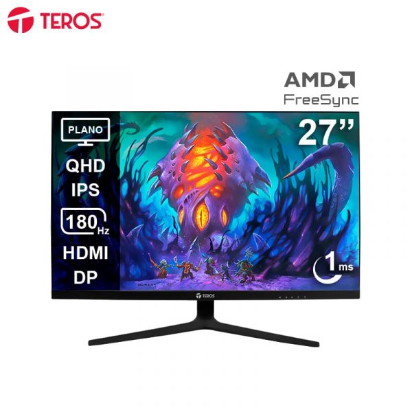 MONITOR TEROS GAMING TE-2769G 27 PULG  PLANO IPS QHD 2560X1440 180HZ 1MS AUDIO  OUT HDMI DP