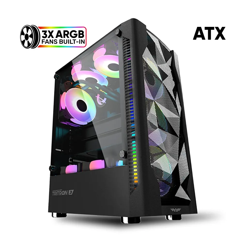 CASE ARMAGGEDON TRITRON 3 BLACK CON PANEL