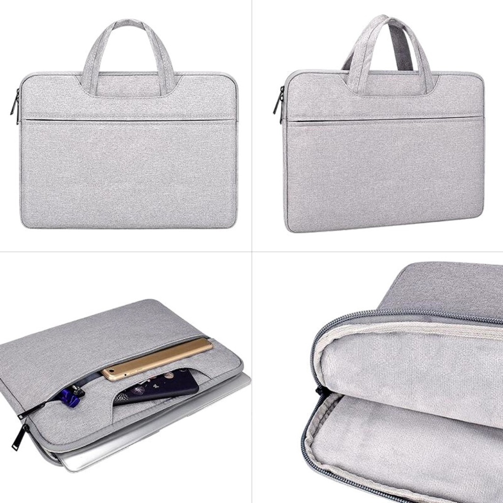 ESTUCHE-FORRO PARA LAPTOP 15.6", CON JALADERA, DISEÑO ACOLCHADO, GRIS