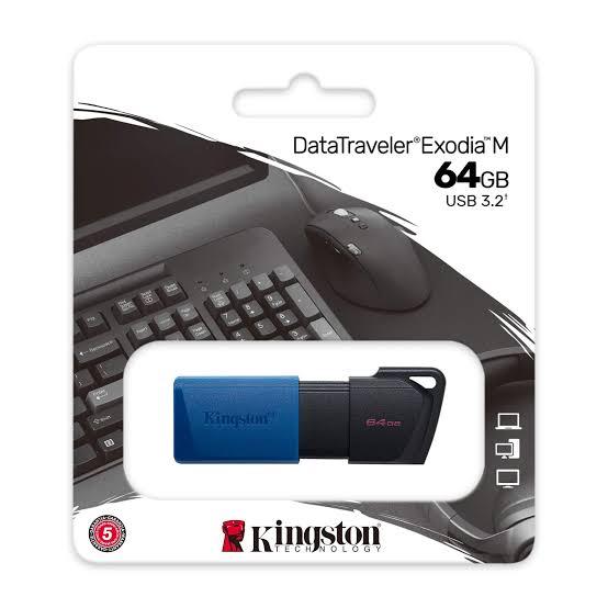 FLASH MEMORY KINGSTON DATATRAVELER EXODIA M 64GB USB3.2 BLUE