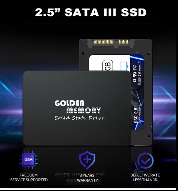 Disco Solido SSD 256Gb, 2.5, 3D NAND Sata III, Golden, Nuevo