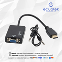 Adaptador Convertidor  HDMI Macho a VGA, con Audio, completo