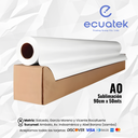 Rollo Papel Sublimacion A0 100 Gramos 90cm x 50 metros, secado lento, Tubo de 2 pulgadas con caja