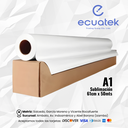 Rollo Papel Sublimacion A1 100 Gramos 61cm x 50 metros, secado lento, Tubo de 2 pulgadas con caja