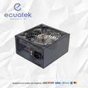 Fuente de Poder ETEK 600Watts, Pc, 110V 120V,   Conectores 20/24 pines, Nuevo, Garantia 1 año