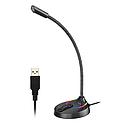 Microfono Stereo Gamer, Gamenote, 3.5mm, Flexible, con pedestal, para Pc