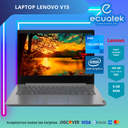 Laptop LENOVO V15 N4020, Ram 8Gb, Disco solido SSD 256, Pantalla 15.6" , Gris artico