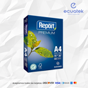 Resma Papel Bond  Suzano Report Premium A4, 75 gramos,  resma X 500 hojas,  Blanco