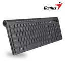 Teclado  Genius Inalambrico Slim Start 7230, color negro, 2.4GHZ,  Teclas Multimedia, Win y Mac