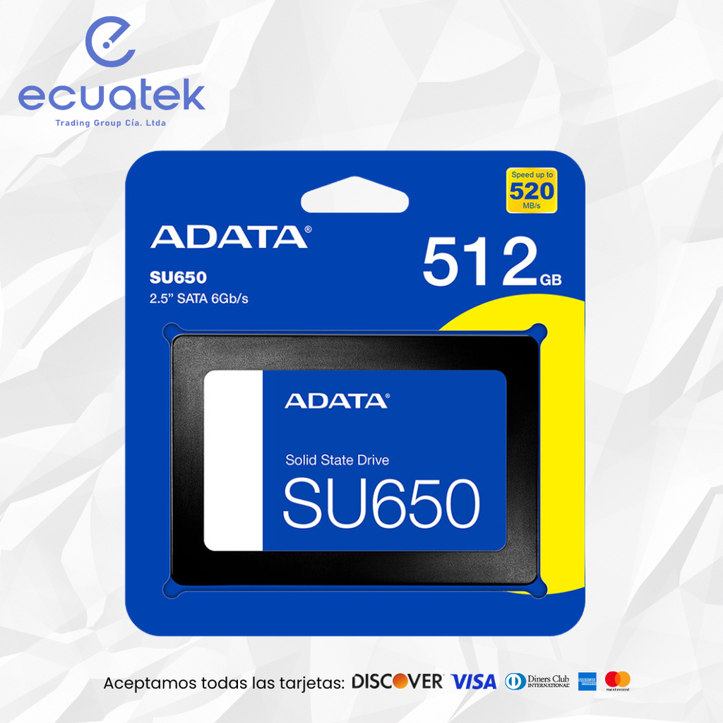 Disco Adata SSD 512 Gb 2.5, 3D NAND SATA, Interno | Ecuatek Mayorista