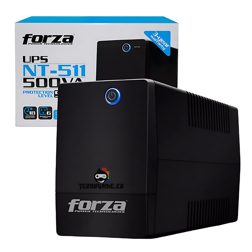 UPS Forza NT-511, 500VA, 250W, 6 Salidas | Ecuatek Mayorista