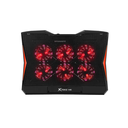 Base de Enfriamiento XTRIKE ME FN-811,  hasta 17", 6 Ventiladores (60mm), Led rojos, 2 Puertos USB, 6 niveles ajustables