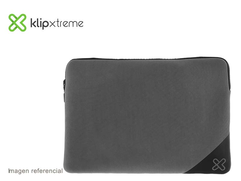 Forro protector  Klip Xtreme 15.6" para portátil Gris KNS120, Incluye Asas e interior acolchado,  Neopreno, elegante y liviano